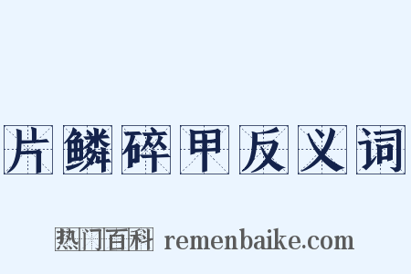 片鳞碎甲反义词是什么意思的图片